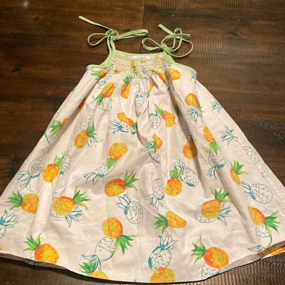 Lulu Bebe Smocked Pineapple Dress 3T